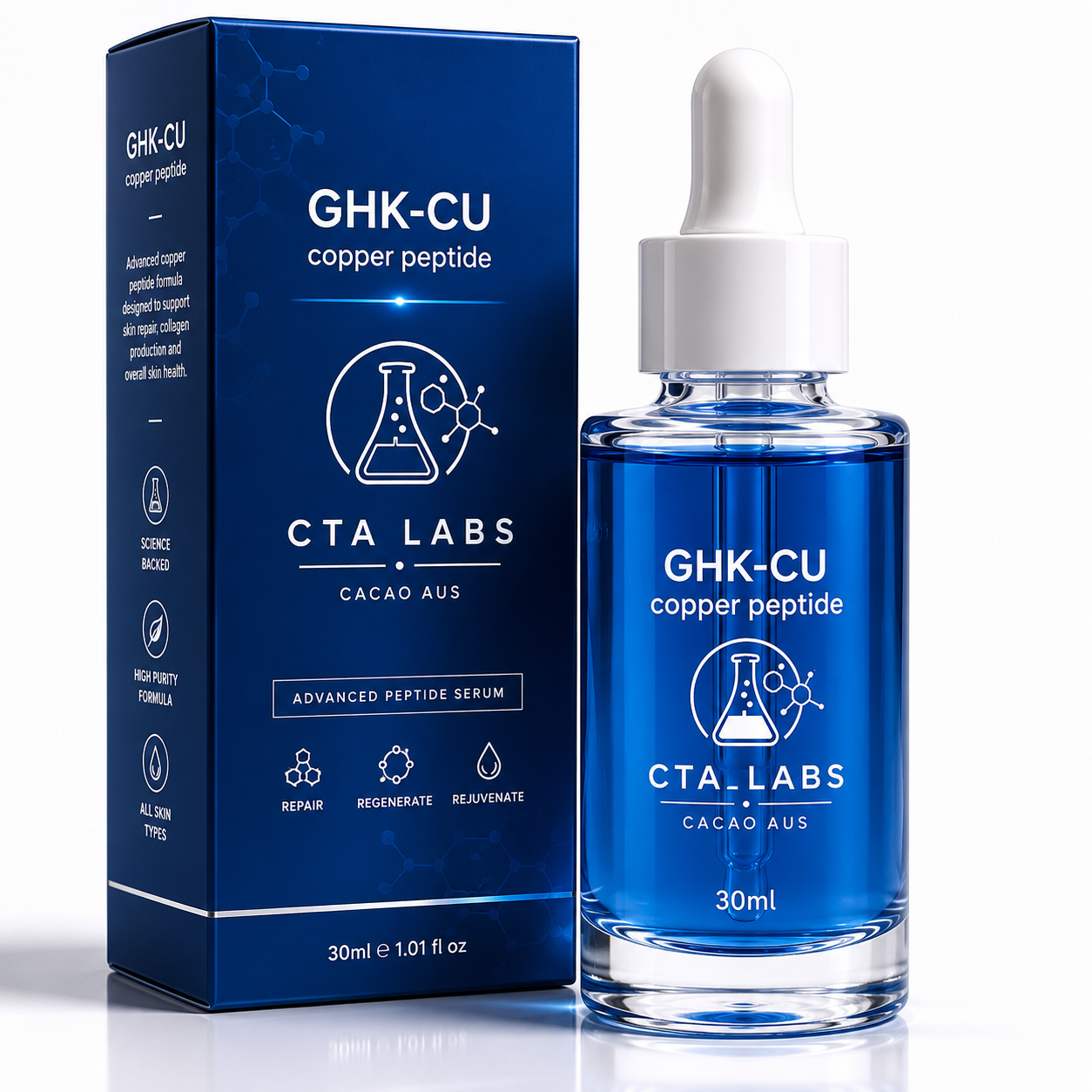 Copper peptide face serum